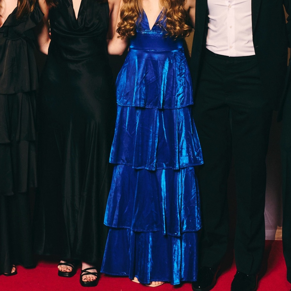 Elegant Blue Tiered Maxi Dress
